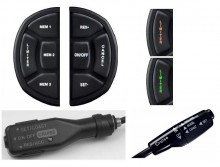 - module de comanda ce se pot prinde pe volan si comunica prin RF( radio frecventa ) cu unitatea centrala atasata care se ocupa de functia de cruise control
- manete cu led sau fara